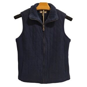 Coldwater Creek Vest Womens Extra Small Navy Quilted Lightweight Casual Outdoor